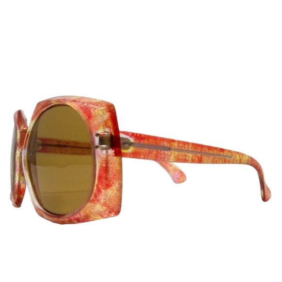 Late 60’s/Early 1970’s Thick Framed Orange Sunglasses, Deadstock, Made in France - Picture 4 of 6